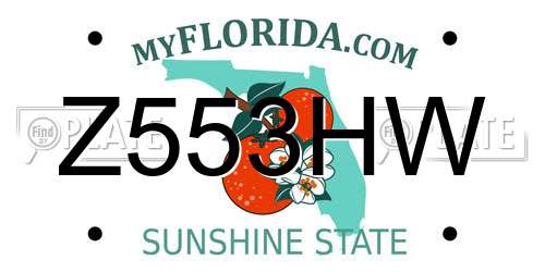 Z553HW Florida License Plate