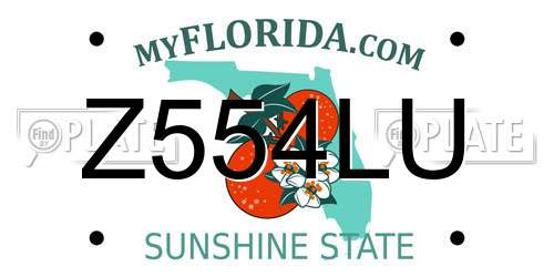 Z554LU Florida License Plate