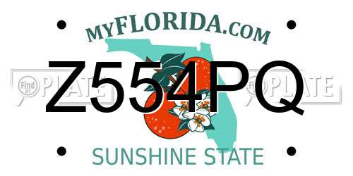 Z554PQ Florida License Plate