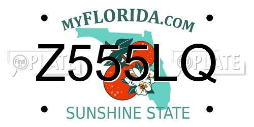 Z555LQ Florida License Plate