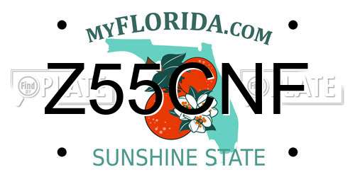 Z55CNF Florida License Plate
