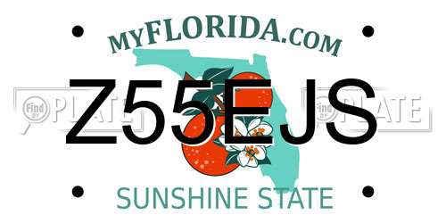 Z55EJS Florida License Plate