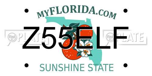 Z55ELF Florida License Plate