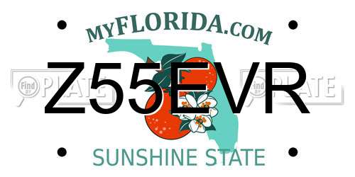 Z55EVR Florida License Plate