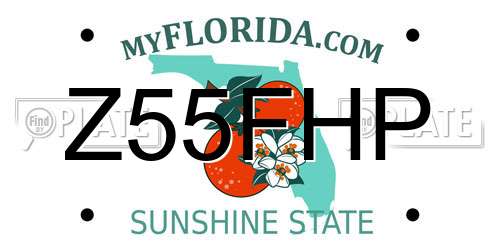 Z55FHP Florida License Plate