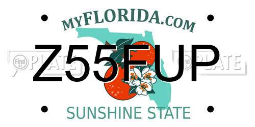 Z55FUP Florida License Plate