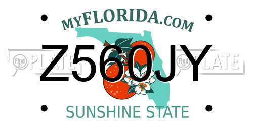 Z560JY Florida License Plate