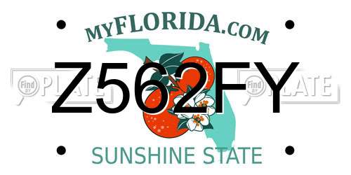 Z562FY Florida License Plate