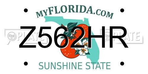 Z562HR Florida License Plate