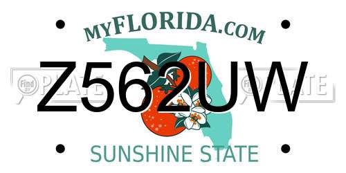 Z562UW Florida License Plate