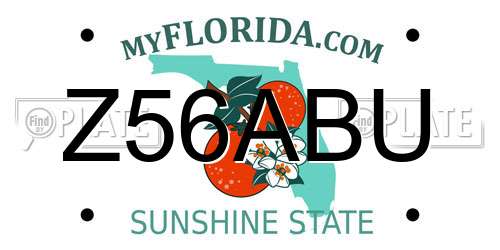 Z56ABU Florida License Plate