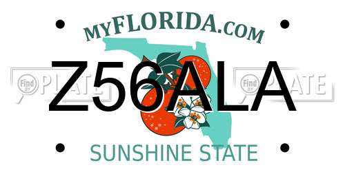 Z56ALA Florida License Plate