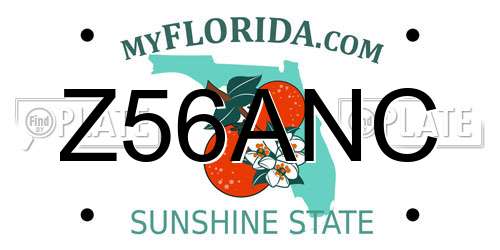Z56ANC Florida License Plate