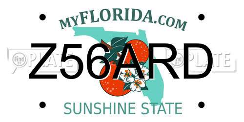 Z56ARD Florida License Plate