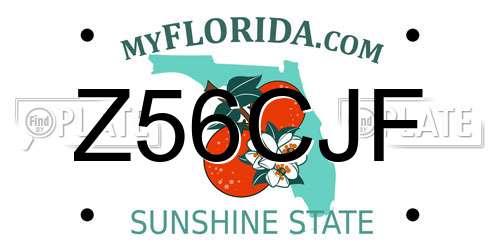 Z56CJF Florida License Plate