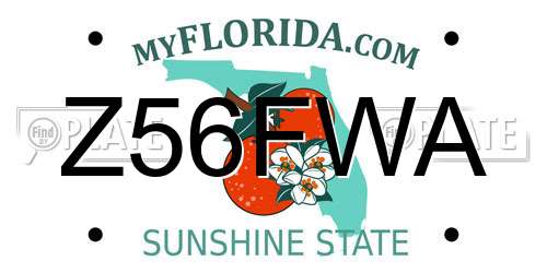 Z56FWA Florida License Plate