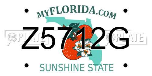 Z5712G Florida License Plate