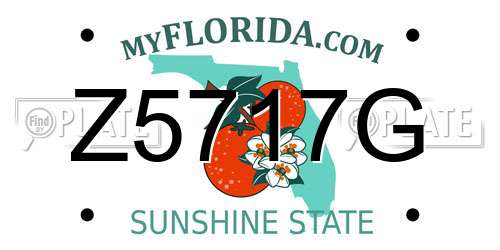Z5717G Florida License Plate