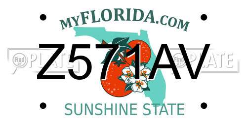 Z571AV Florida License Plate