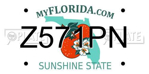 Z571PN Florida License Plate