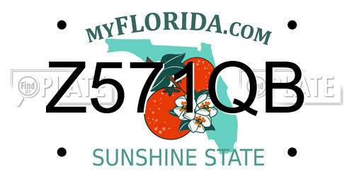 Z571QB Florida License Plate