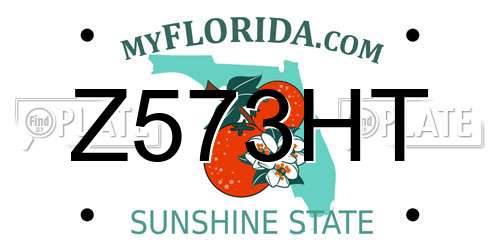 Z573HT Florida License Plate