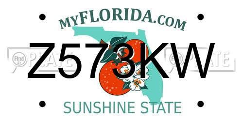 Z573KW Florida License Plate