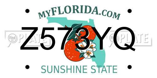 Z573YQ Florida License Plate