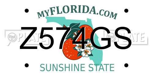 Z574GS Florida License Plate