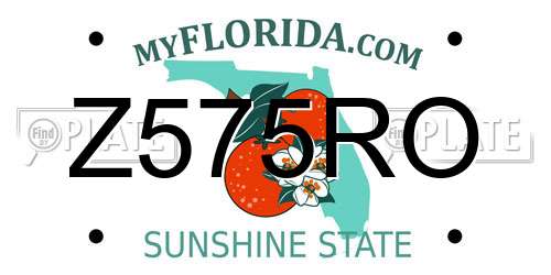 Z575RO Florida License Plate