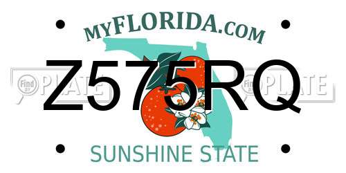 Z575RQ Florida License Plate