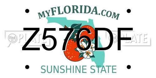 Z576DF Florida License Plate