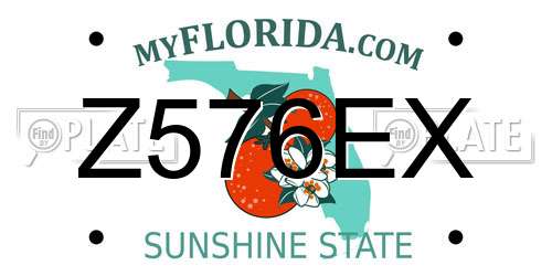 Z576EX Florida License Plate