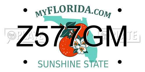 Z577GM Florida License Plate