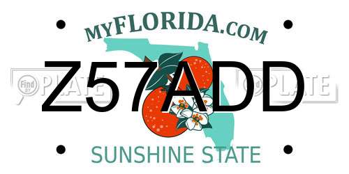 Z57ADD Florida License Plate