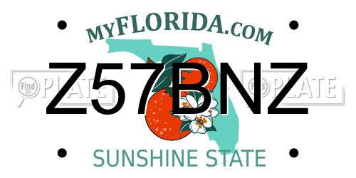 Z57BNZ Florida License Plate