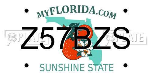 Z57BZS Florida License Plate