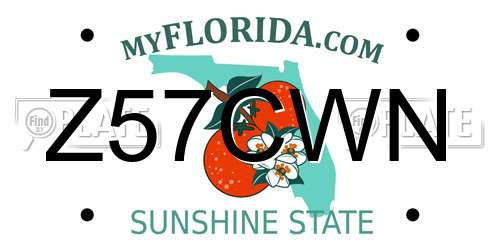 Z57CWN Florida License Plate