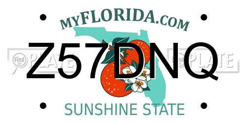 Z57DNQ Florida License Plate