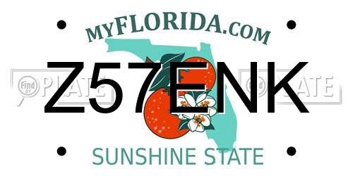 Z57ENK Florida License Plate