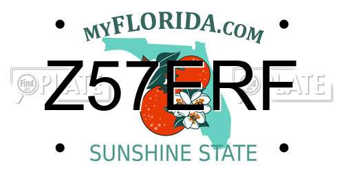 Z57ERF Florida License Plate