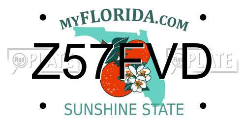 Z57FVD Florida License Plate