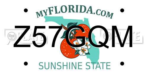 Z57GQM Florida License Plate