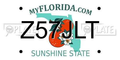 Z57JLT Florida License Plate