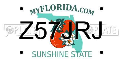 Z57JRJ Florida License Plate