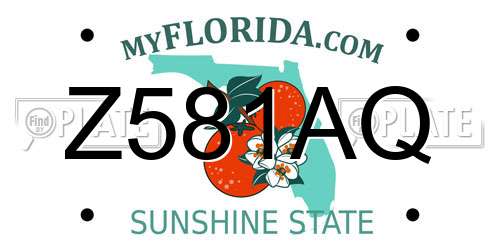 Z581AQ Florida License Plate
