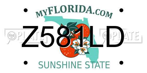 Z581LD Florida License Plate