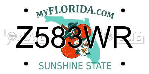 Z583WR Florida License Plate
