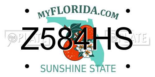 Z584HS Florida License Plate