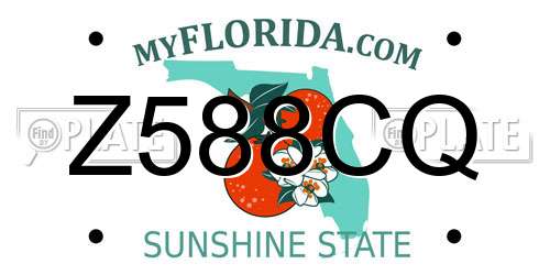 Z588CQ Florida License Plate